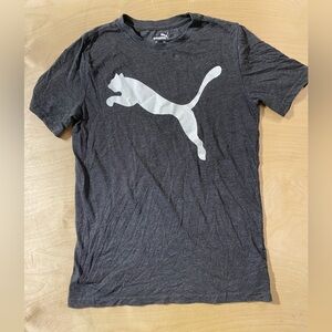Puma Charcoal Tee with White Logo XL (18-20) (PF)